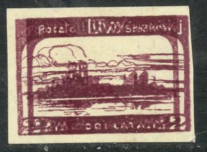 CENTRAL LITHUANIA 1920-21 2m Postage Due DBL IMPRESSION MISALIGNED Sc J3 MNGAP