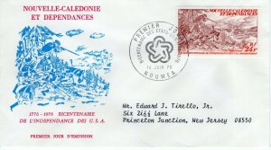 NEW CALEDONIA  1976 The 200th Anniversary of American Revolution  FDC13765