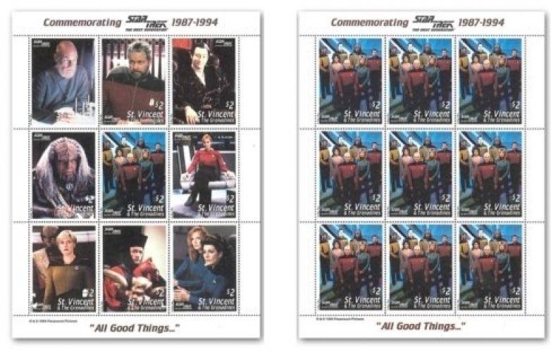 St. Vincent 1994 - SC# 2117 Star Trek, Next Gen Stamps - Set of Sheets, 2V - MNH