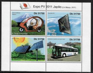 St Thomas & Prince Is #2383 MNH S/Sheet - Solar-Powered Vehicles