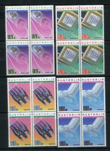 Australia 1036-1039 Technology Blocks of 4 Stamps MNH 1987