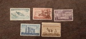 Scott # 1073-1085; 12 used stamps, 1 sheet of 1956; sound, off paper, most VF.
