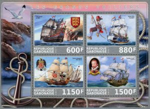 Sailing Ship Elizabeth Ocean Souvenir Sheet of 4 Stamps Mint NH