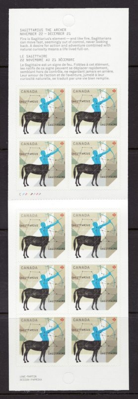 2013 - #2457a BK527 Booklet - Canada Signs of the Zodiac : Sagittarius  cv$17