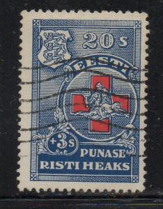 Estonia Sc B23 1931 20s +3 s Red Cross stamp used