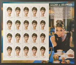 U.S. 2003 #3786 Sheet, Audrey Hepburn, **MNH**.