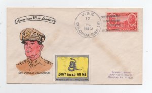 786 Gen. Douglas MacArthur on ships cancel cover U.S.S. Colonial Feb. 13, 1953