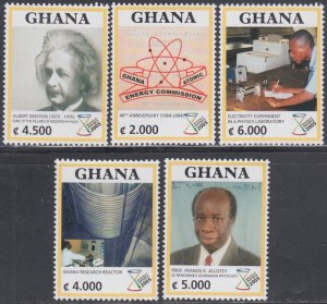 GHANA Sc # 2499-2503 CPL MNH SET for INTERNATIONAL YEAR of PHYSICS with EINSTEIN