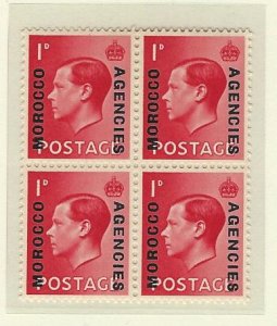 Great Britain offices in Morocco  block of four small gum tone spot mnh sc 244a