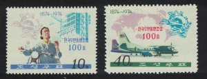 Korea Centenary of UPU 2v 1974 MNH SG#N1273+N1275