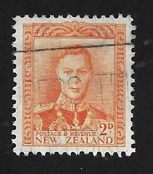 New Zealand SC# 258 - (2p) - King George VI, orange, Used