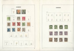 Denmark Stamp Collection on 16 Davo Pages, 1921-1960, JFZ