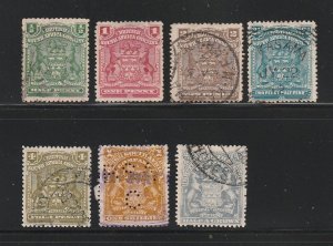 Rhodesia 59-62, 64, 66-67 U Coat Of Arms, 66 Perfin