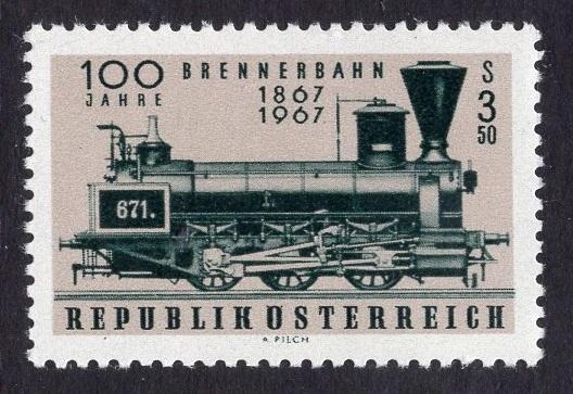 Austria  #797   1967  MNH  railroad over Brenner Pass