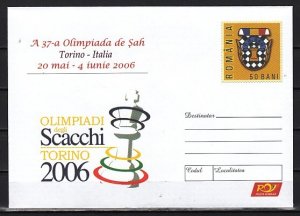 Romania, 2006 issue. Chess Championship cachet on a Chess Postal Envelope.