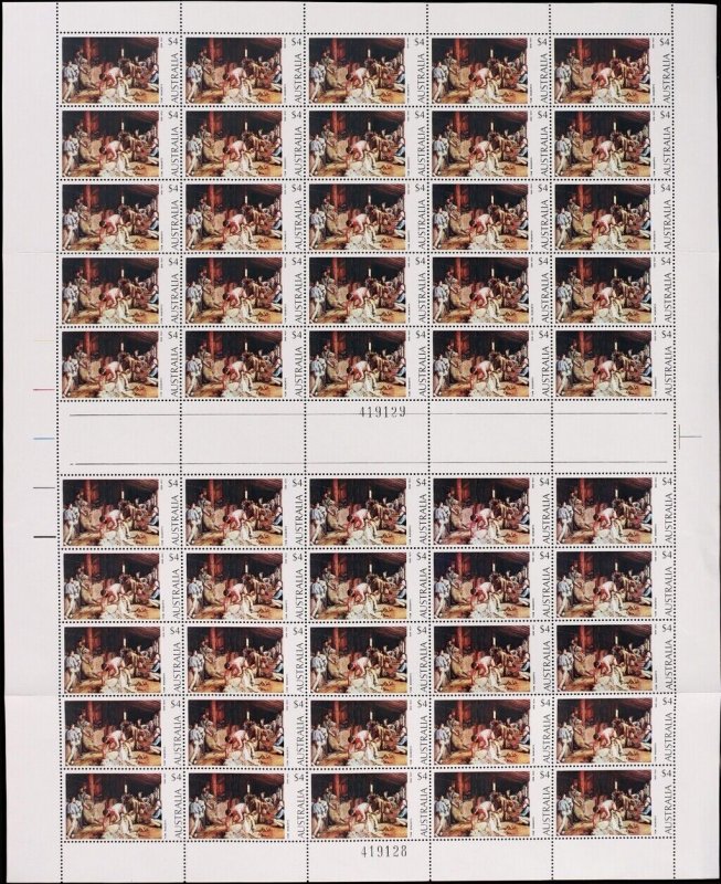 AUSTRALIA 1974 Painting $4 sheet listed variety. MNH **. ACSC cat $365.