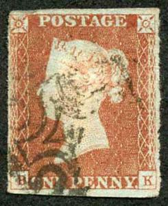 1841 Penny Red (HK) Plate 19 (corner crease) Cat 70 pounds