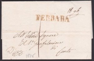 ITALY 1826 folded entire ex FERRARA.........................................Y839