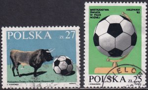 Poland 1982 Sc 2521-2 World Soccer Cup Stamp Used