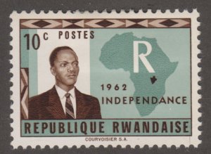 Rwanda 1 Gregoire Kayibanda and Map of Africa 1962