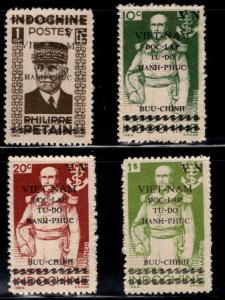 North Viet Nam,Viet Minh issue Scott 1L21-24  NGAI overprint set