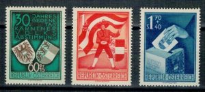 Austria 1950 MNH Stamps Scott B269-271 Plebiscite Carinthia First World War