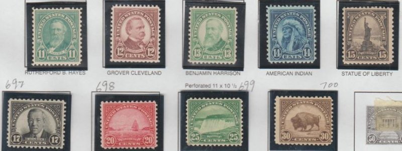 U.S. Scott #692-700 Stamps - Mint NH Set