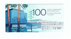 FINLAND SC.706 STAMPS OF FINNISH BANK NOTES COMP. BOOKLET W/PANE OF 8 MNH BLKPG6