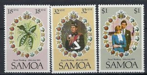 Samoa 558-60 MNH 1981 Prince Charles Wedding to Princess Diana