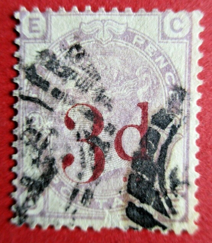 SG159 3d on 3d Lilac 1883 Plate 21 Duplex Used Victoria Surface Printed Great Br