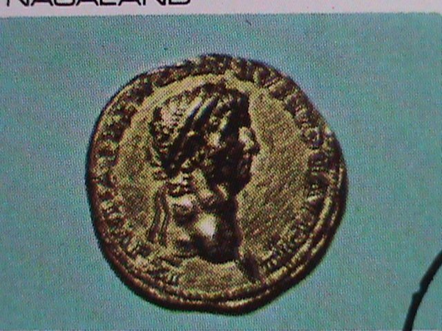 ​NAGALAND-1973 WORLD FAMOUS ANCIENT COINS-ANTIQUE- CTO SHEE-VERY FINE