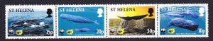 St. Helena WWF Sperm Whale Strip of 4v 2002 MNH SC#813-816 SG#872-875 MI#852-855