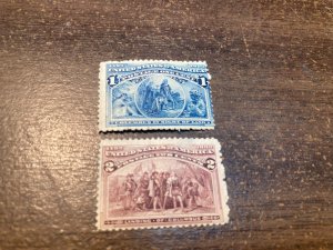 KAPPYSTAMPS  USA #230, 231 1893 COLUMBIANS MINT HINGED  NO THINS  H428