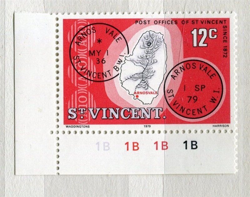 ST.VINCENT; 1979 early Post Office issue MINT MNH CORNER 12c. value