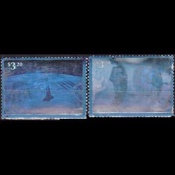 U.S.A. 2000 - Scott# 3411a-b Space Hologram Set of 2 Used