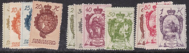 LIECHTENSTEIN ^^^^1920 sc# 32-42  mint hinged CLASSICS set  $$@ lar 1556liech