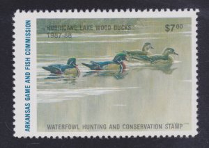 State Hunting/Fishing Revenues - AR - 1987 Duck Stamp - AR-7 - MNH