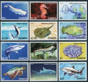 Samoa 1167-1178,MNH. Endangered Marine Life & Reptiles,2013.