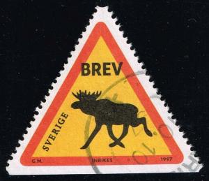 Sweden #2244 Road Sign Elk; Used (1.00)