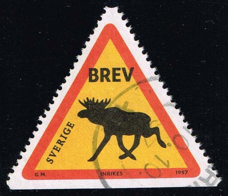 Sweden #2244 Road Sign Elk; Used (1.00)
