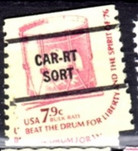 US Stamp #1615x3.1 Americana Drum w/ Precancel CAR RT SORT