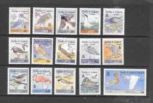 BIRDS - TURKS & CAICOS #1153-66A MNH