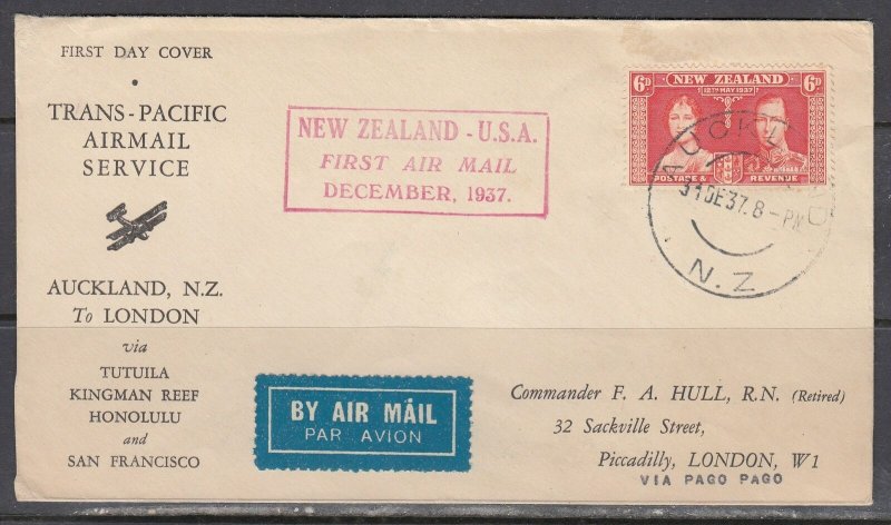 New Zealand - 1937 Trans-Pacific Airmail Service