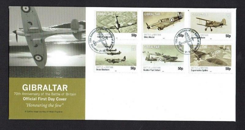 Gibraltar: 2012 75th Anniv. of Battle of Britain, unaddressed First day cover, 