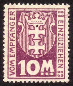 1923, Danzig, 10Mk, MNH, Sc J21, Mi P21Y
