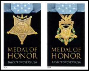 US 4823g Medal of Honor Korean War imperf NDC horz pair (2 stamps) MNH 2014