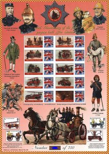 History of Britain 40 2009 First fire station no. 129 sheet UNMOUNTED MINT