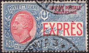 Italy E6 - Used - 30c Victor Emmanuel III / Express (1908) (cv $4.00)