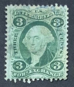 USA REVENUE STAMP 1864 3 CENTS FOREIGN EXCHANGE SCOTT#R16c