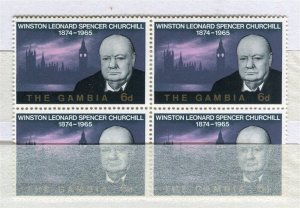 GAMBIA; 1965 early Churchill issue fine MINT MNH BLOCK of 4